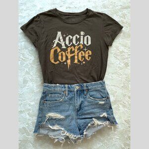 Snoro Tees “Accio Coffee” Graphic Cotton Tee Size M